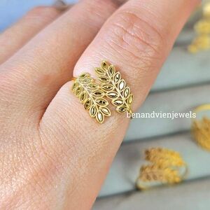 Pure Gold 💯 Real Gold Stampd Gold Leaf RING Solid Size 9
